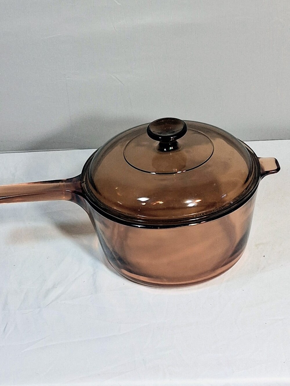 2.5 Quart Lidded Pyrex/Corning Visions Amber Glass Saucepot